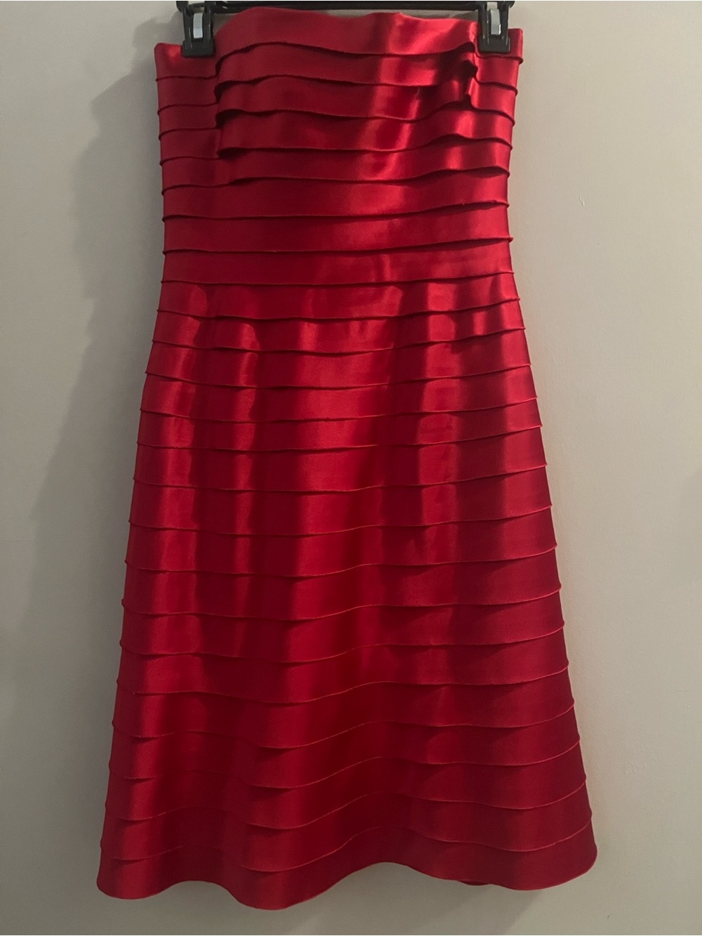 BCBGMaxAzria Strapless Red A-Line Bandage Dress